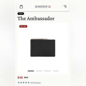 Andar Black Leather Ambassador Wallet